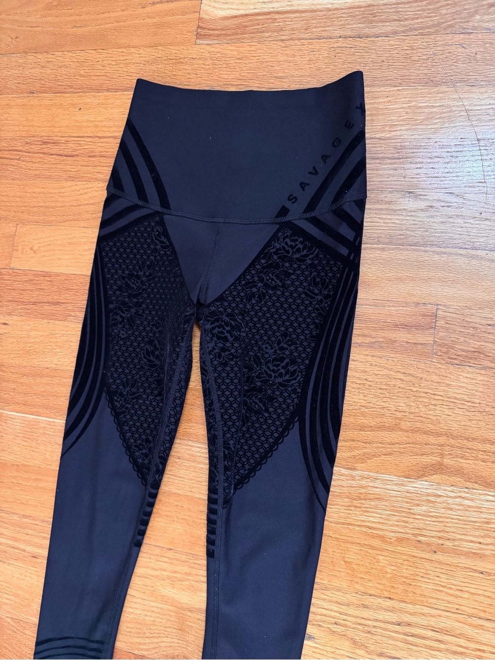 Savage X Fenty FX High Waist Leggings Black Women’s S Geometric Contour